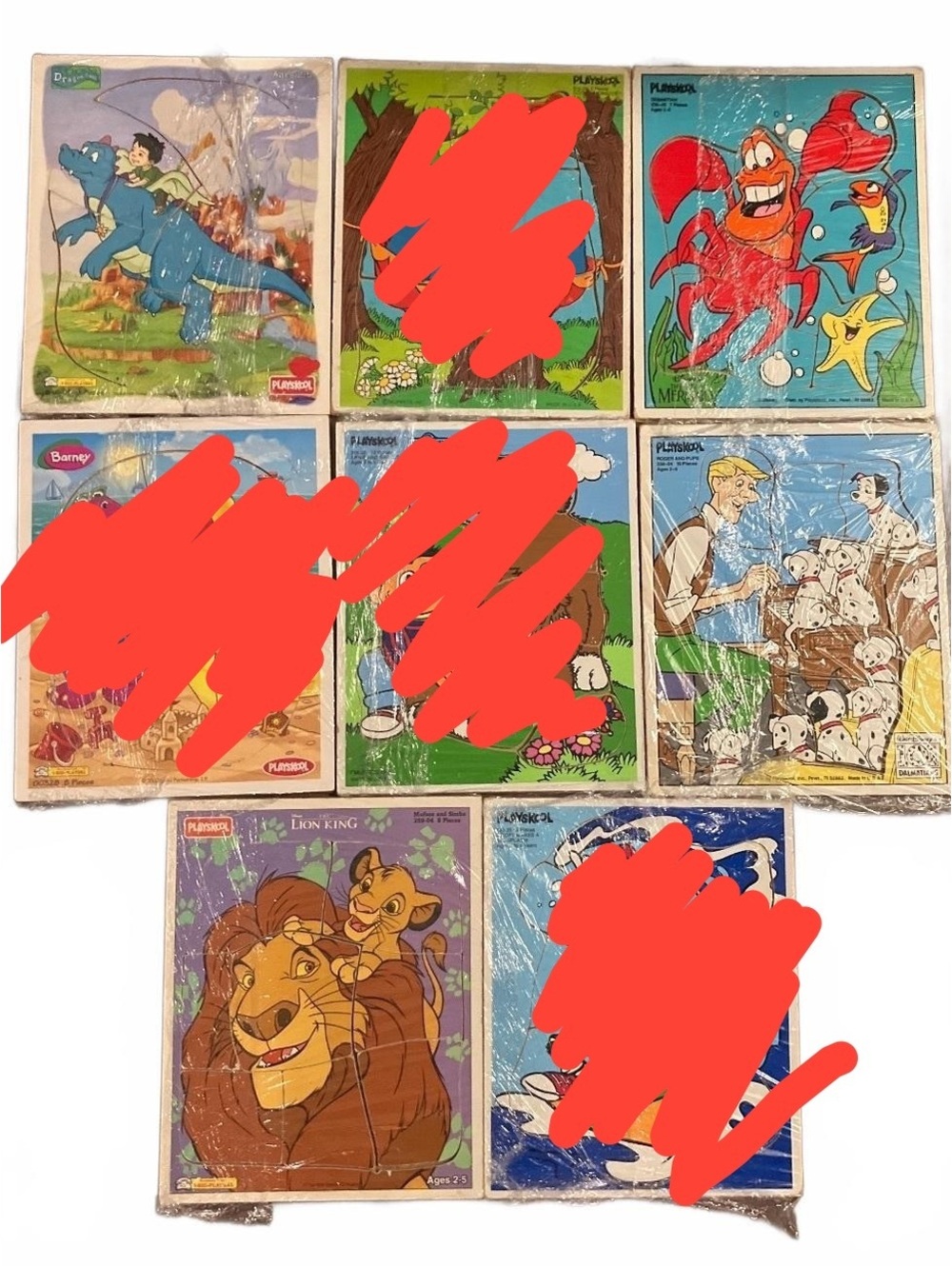 VTG Playskool Puzzle Lot of 4 Disney Dragon Tales